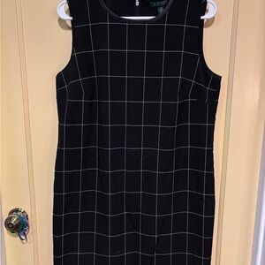 Ralph Lauren Black Checkered Midi Dress